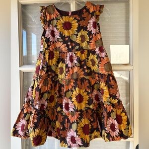 Girl’s Gymboree Sunflower Patterned Dress, Fall Colors, 100% Cotton, Sz. 6